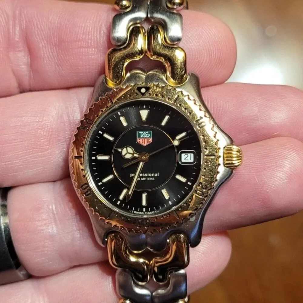 Tag Heuer WG1225.BB0438 Midsize SEL Quartz Watch Black Gold Silver Womens Mens